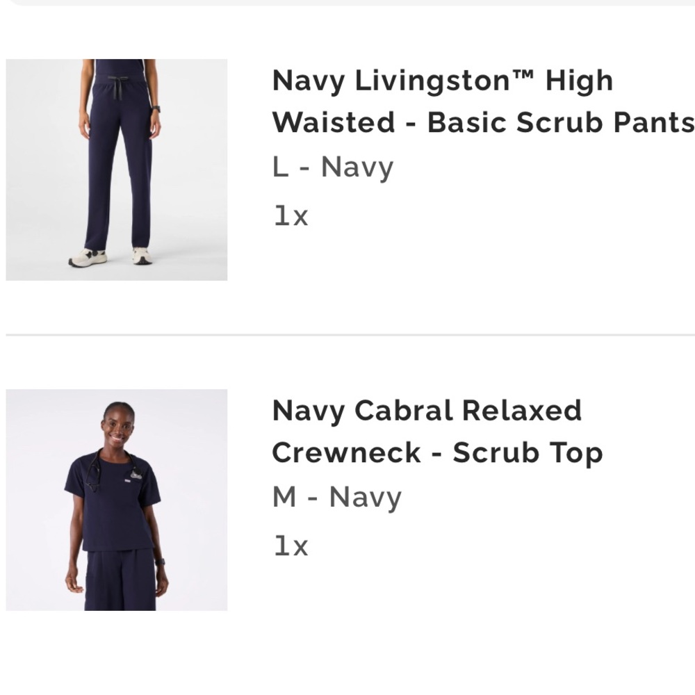 Figs Navy Livingston High Waisted Scrub Pants